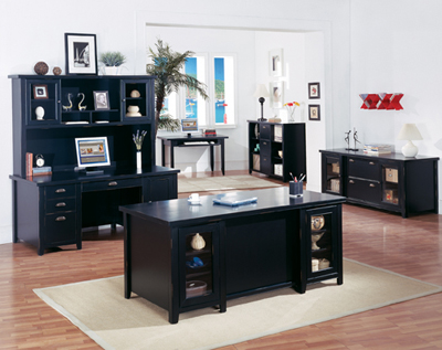 Martin Furniture Tribeca Loft Black 2-Drawer Lateral File Cabinet Fully Assembled 