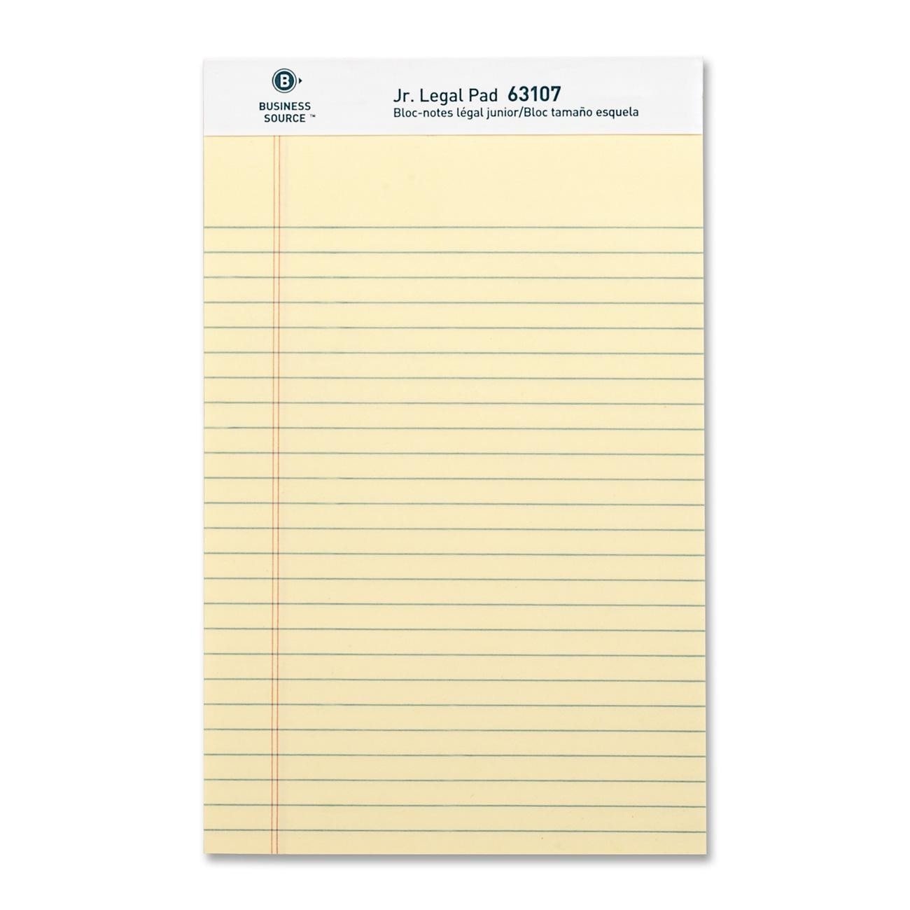 Business Source Legal Ruled Pad 8" x 5" Jr Size  Pack of 12