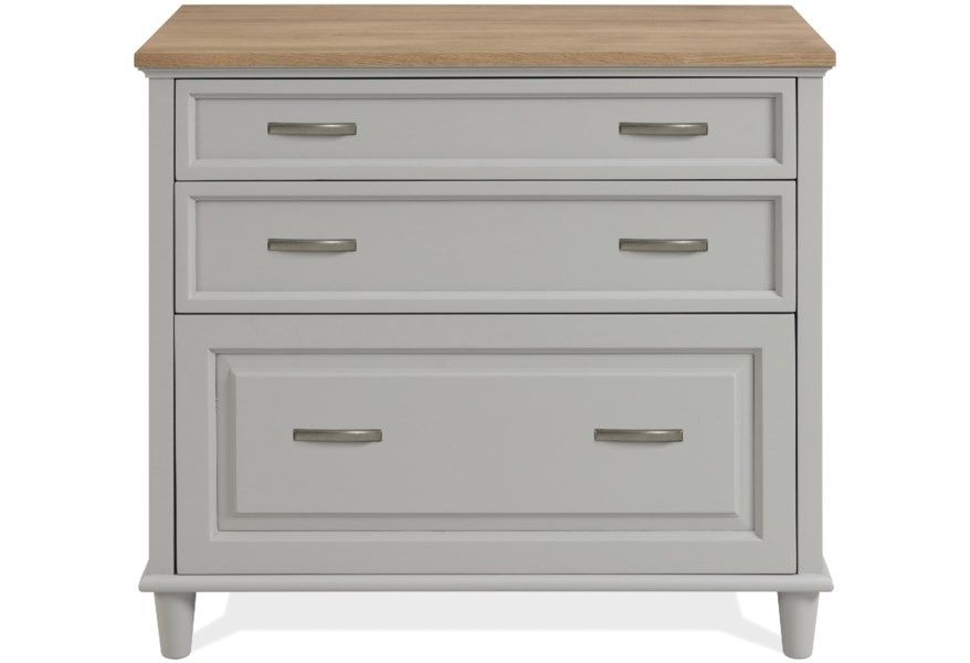 Osborne Lateral File Cabinet by Riverside Timeless Oak/Gray Skies #12134