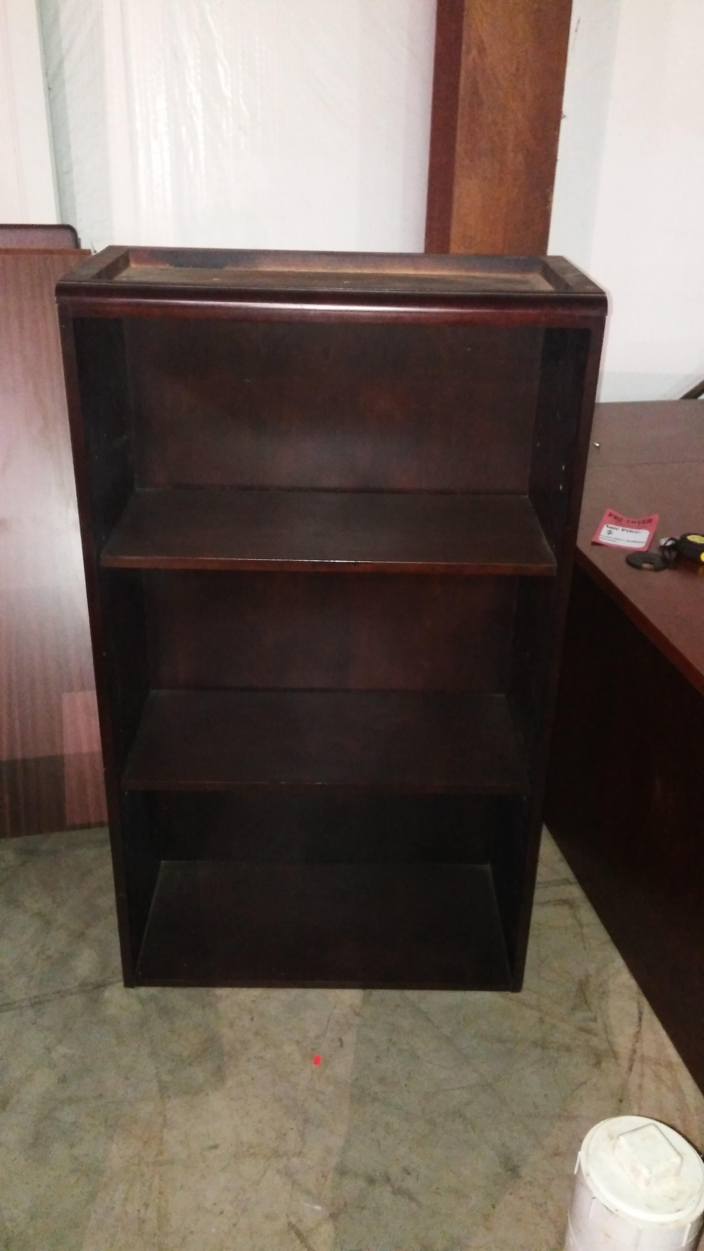 Solid Mahogany Bookcase With Two Shelves 