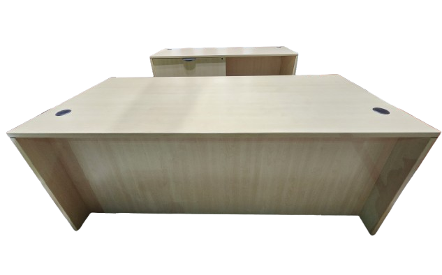Used Laminate Desk Shell and Credenza Set