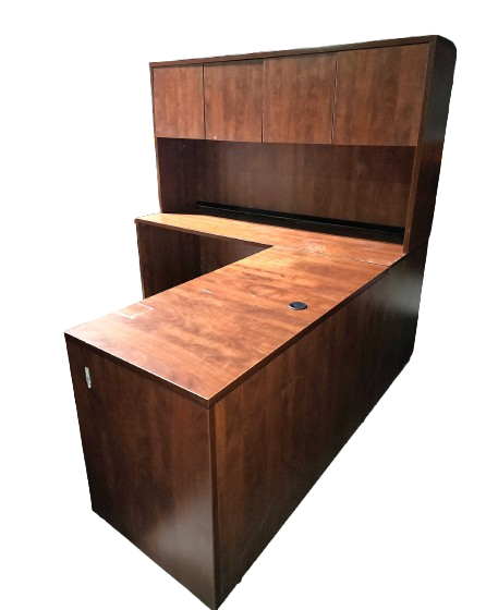 Used L-Shaped Desk with Hutch