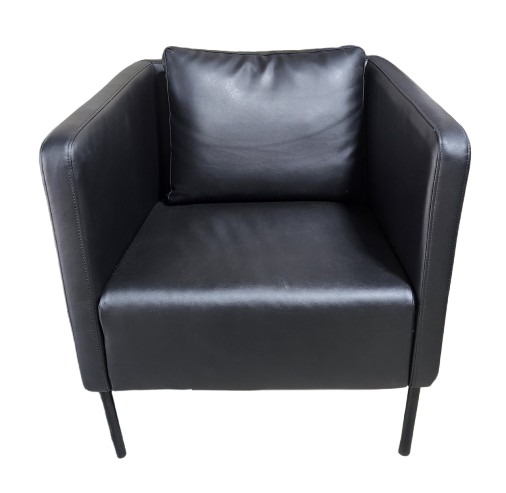 Used Black Faux Leather Club Chair