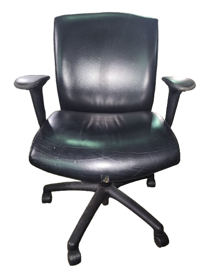 Used Conference Chair, Faux Black Leather