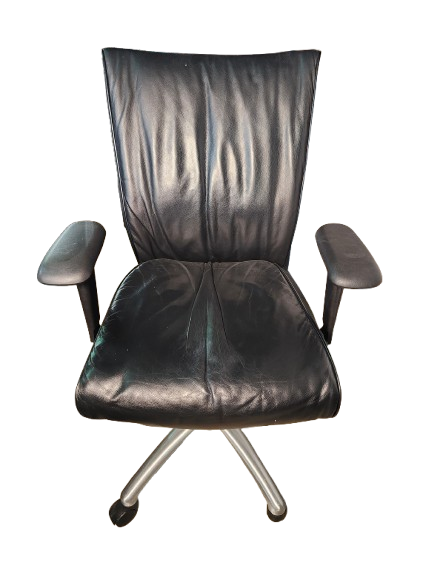 Preowned Black Faux Leather Executive Chair