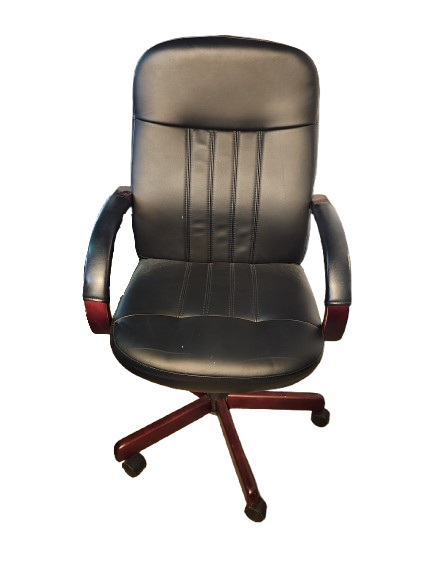 Preowned Faux Leather Executive Chair, Black