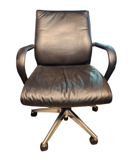 Preowned Black Conference Chair with Chrome Accents