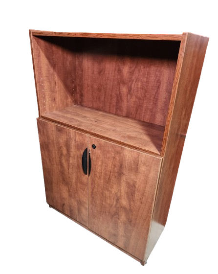 Preowned Cherry Laminate Bookcase with Doors