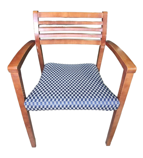 Preowned Ladder Back Guest Chair, Blue