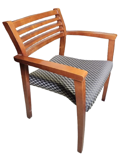 Preowned Ladder Back Guest Chair, Brown