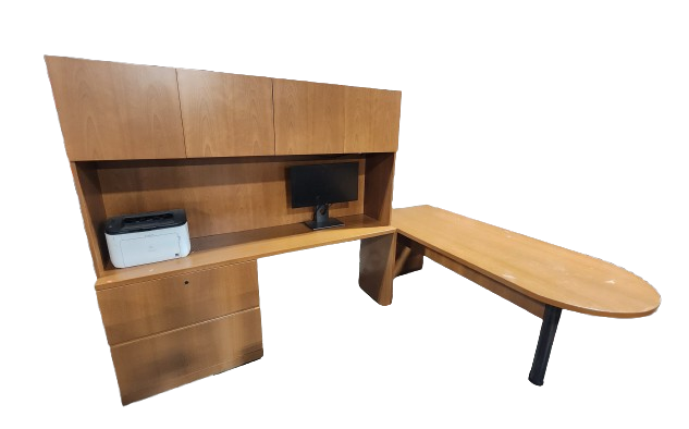 Preowned L-Shaped Desk with Hutch