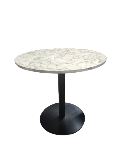 Preowned Faux Marble-Top Pedestal Table