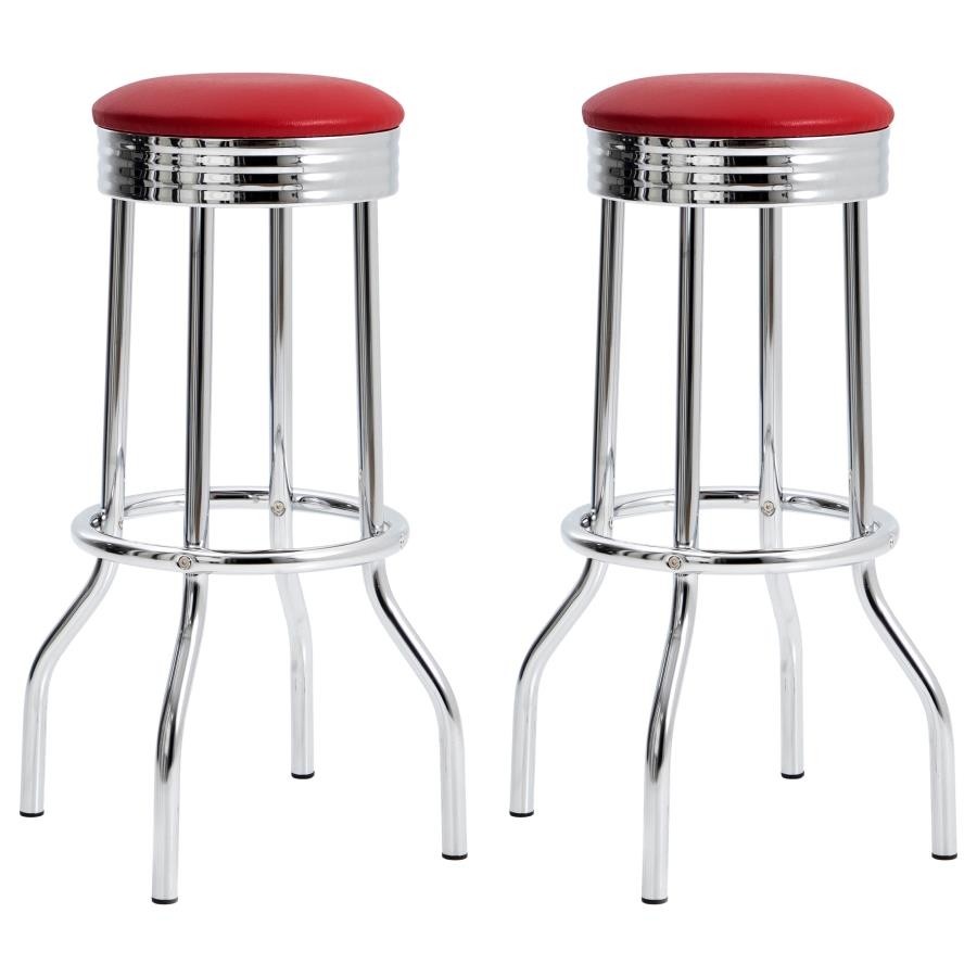 Cleveland Collection Chrome Plated Soda Fountain Bar Stool, set of 2
