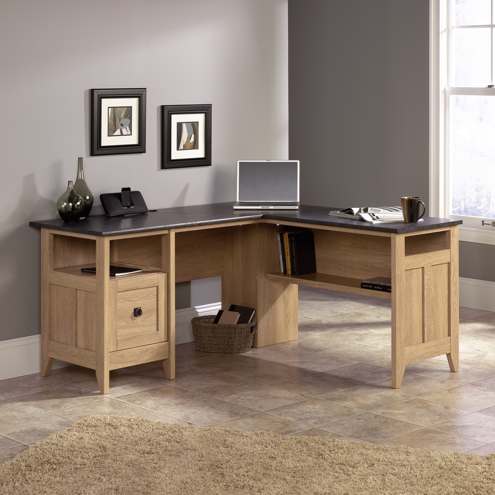 Sauder LShaped Desk August Hill Collection 412320