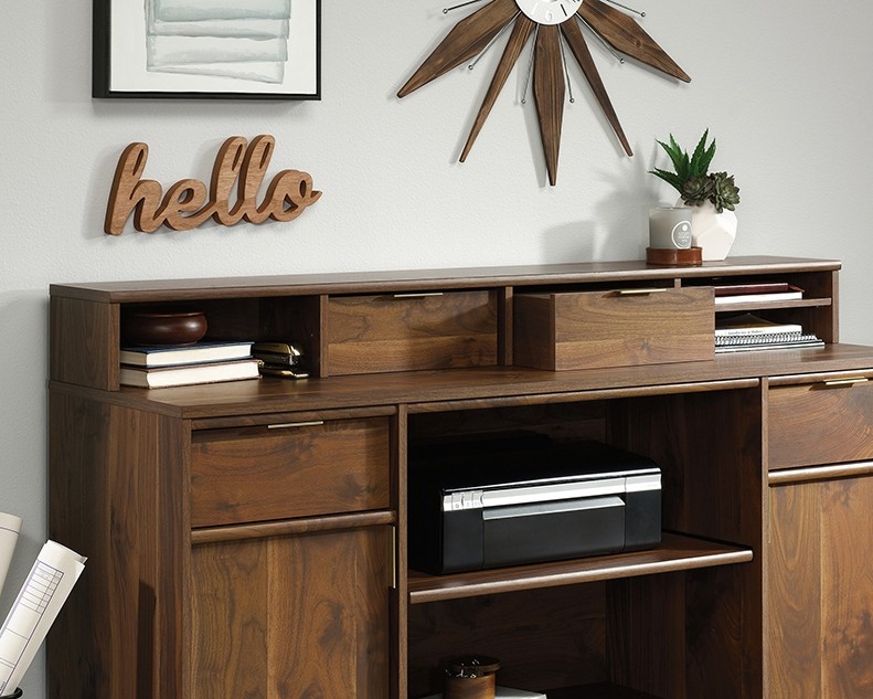 Grand Walnut Organizer Hutch