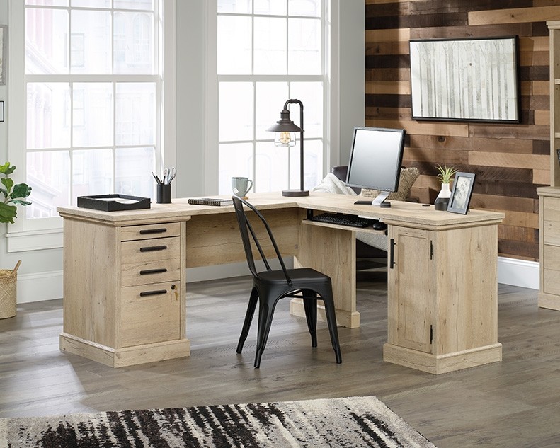 Aspen Post L-Shaped Desk with Storage by Sauder, 427163 