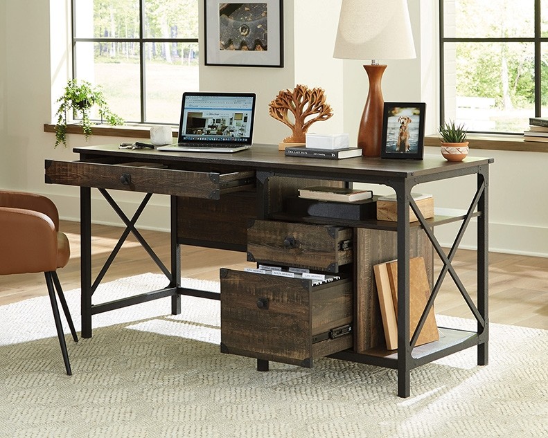 Steel River Industrial Computer Desk with Storage by Sauder, 427851