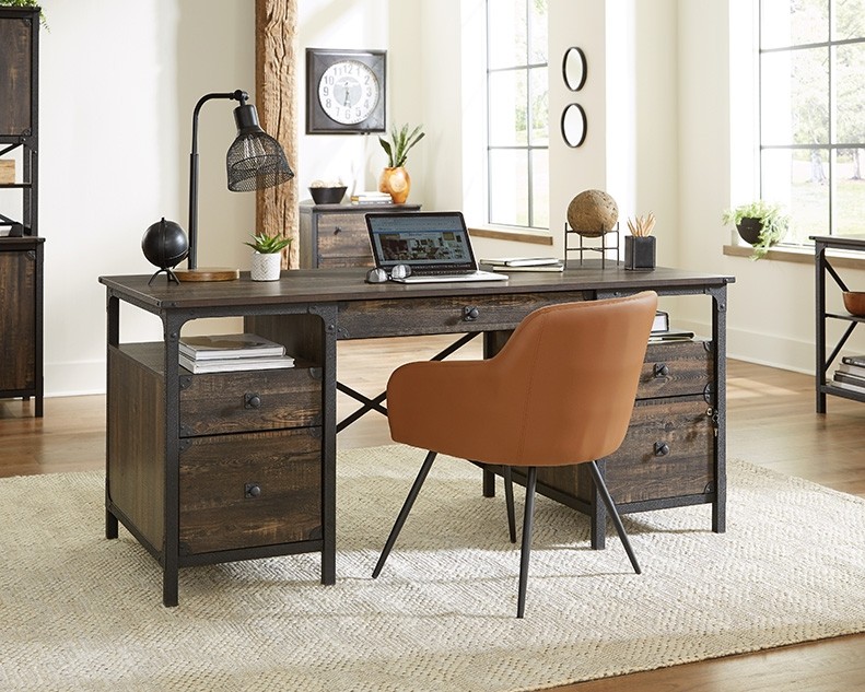 Steel River Industrial Desk with Drawers by Sauder, 427854