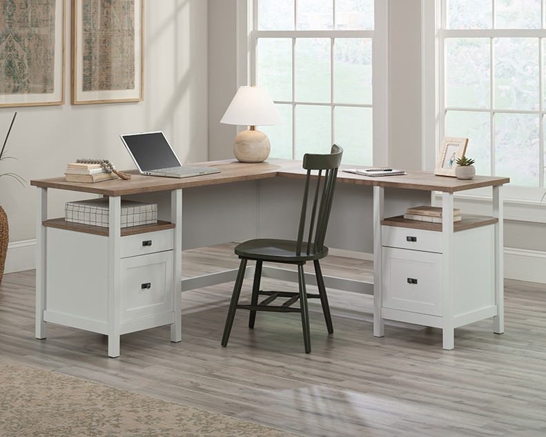Cottage Road ® Collection White L-Shaped Desk by Sauder, 430228