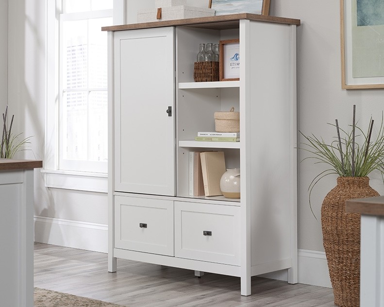 Cottage Road ® Collection White Storage Cabinet with File Drawers by Sauder, 430236
