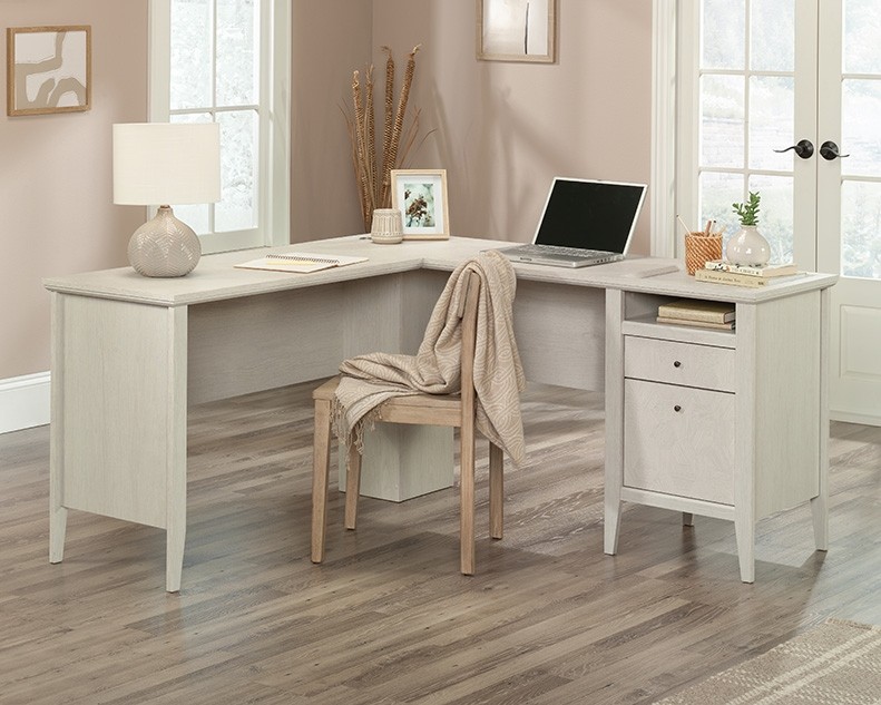 Larkin Ledge L-Shaped Desk with Drawers by Sauder, 433588