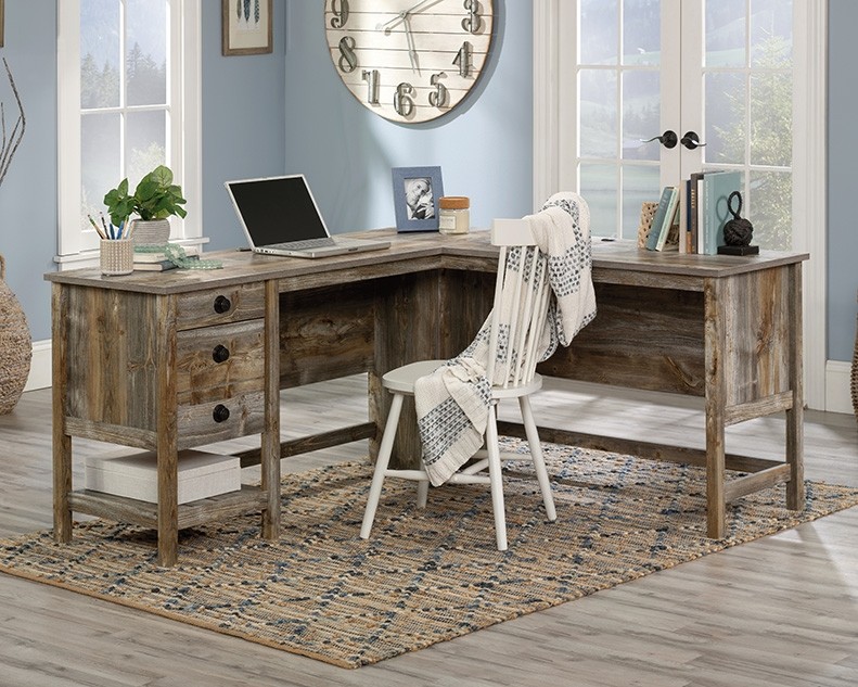 Granite Trace L-Shaped Home Office Desk by Sauder, 433949 