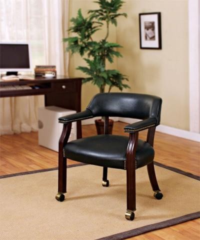 Bankers Chair with Casters Black
