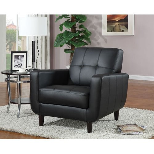 Vinyl Accent Chair, Black