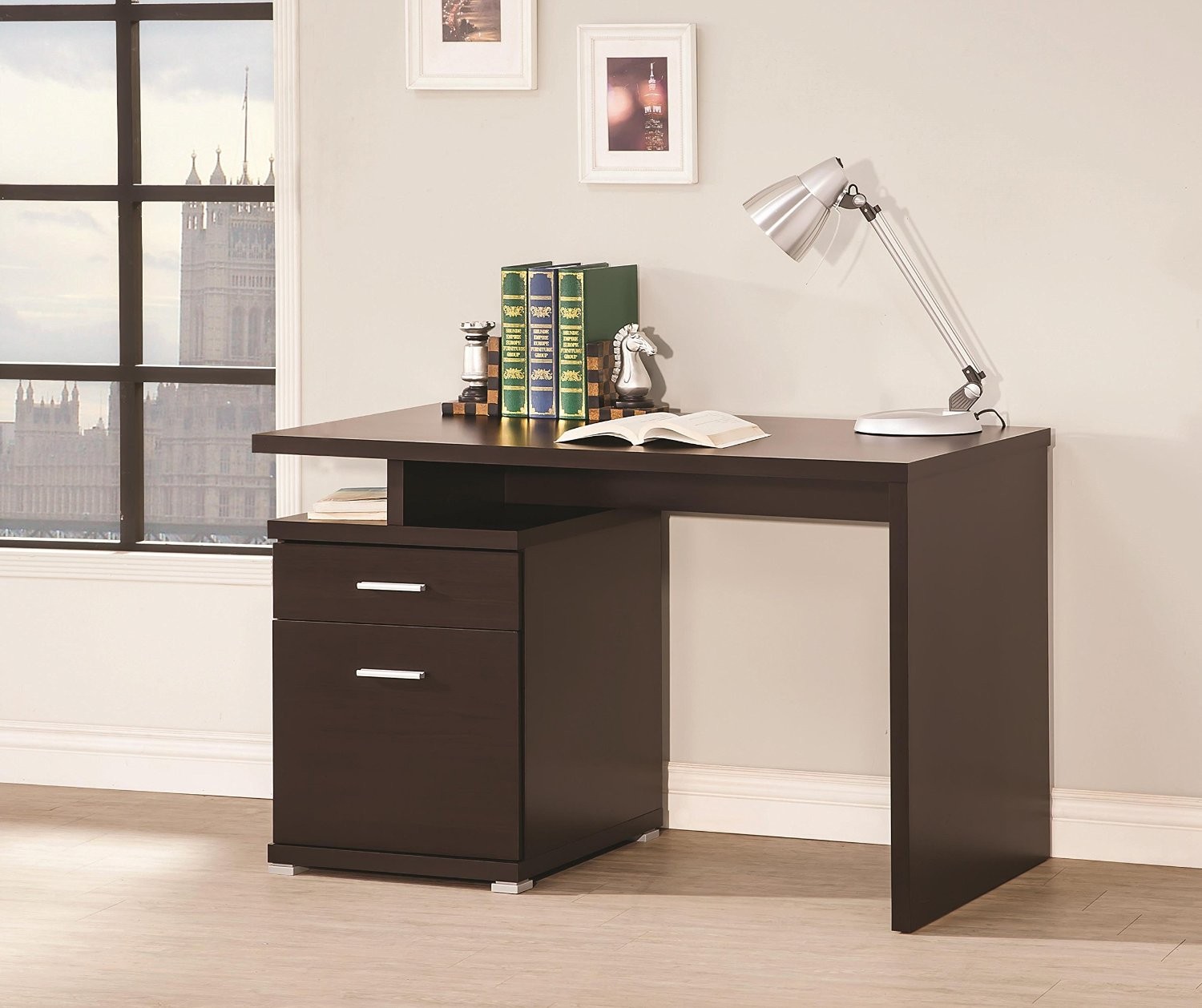 Home Furnishings Desk, Cappuccino or White
