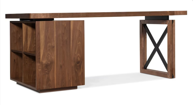 Elon 74" Desk with Bookcase Pedestal by Hooker Furniture