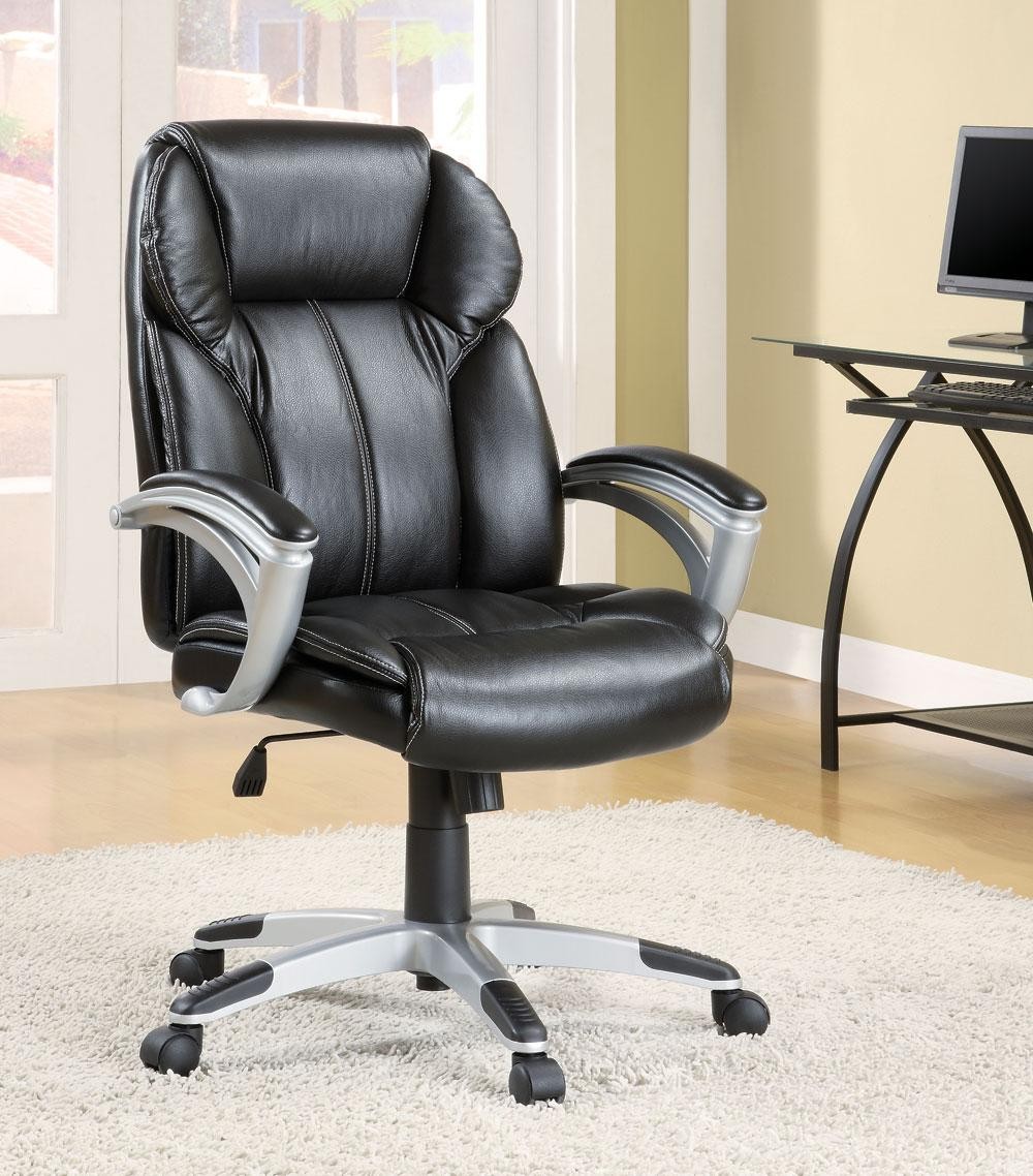 Executive Office Task Chair in Black Faux Leather 800038