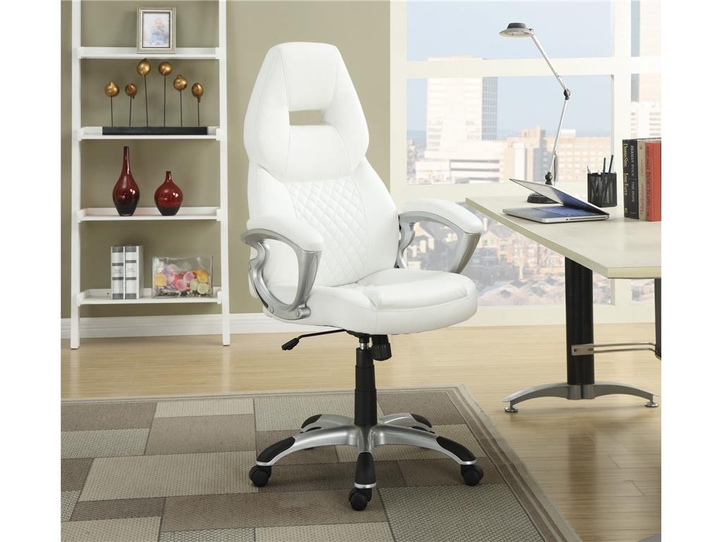 Silver Leather Office Chair