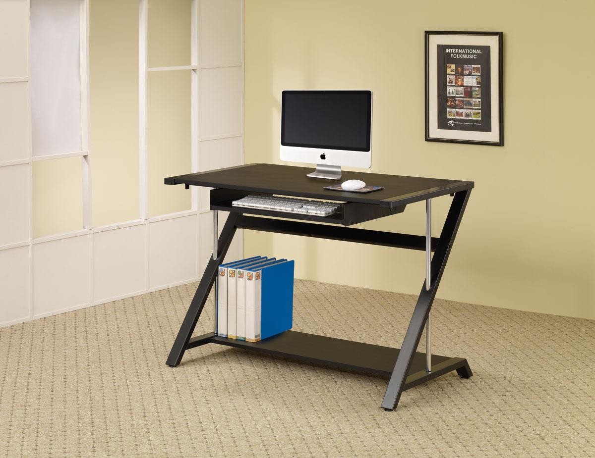 Contemporary Computer Desk with Lower Shelf
