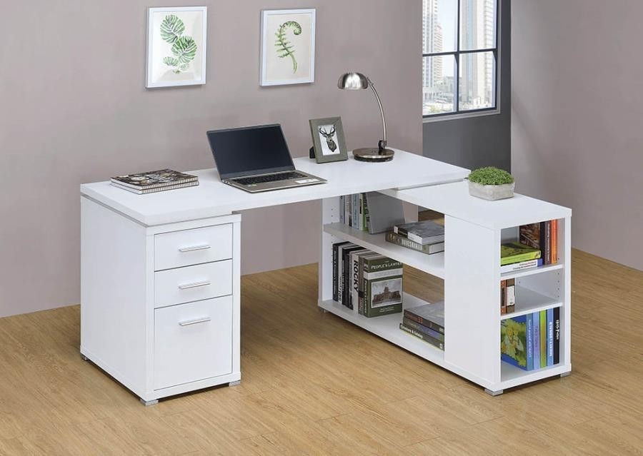 Yvette Collection Office Desk, White