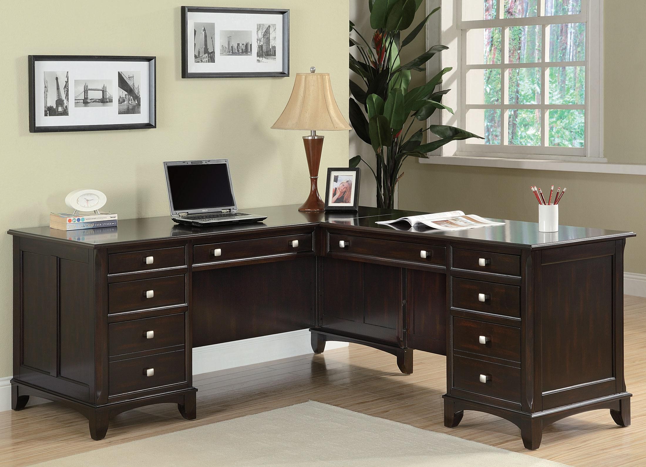 Gorman L Shaped Desk With 8 Drawers