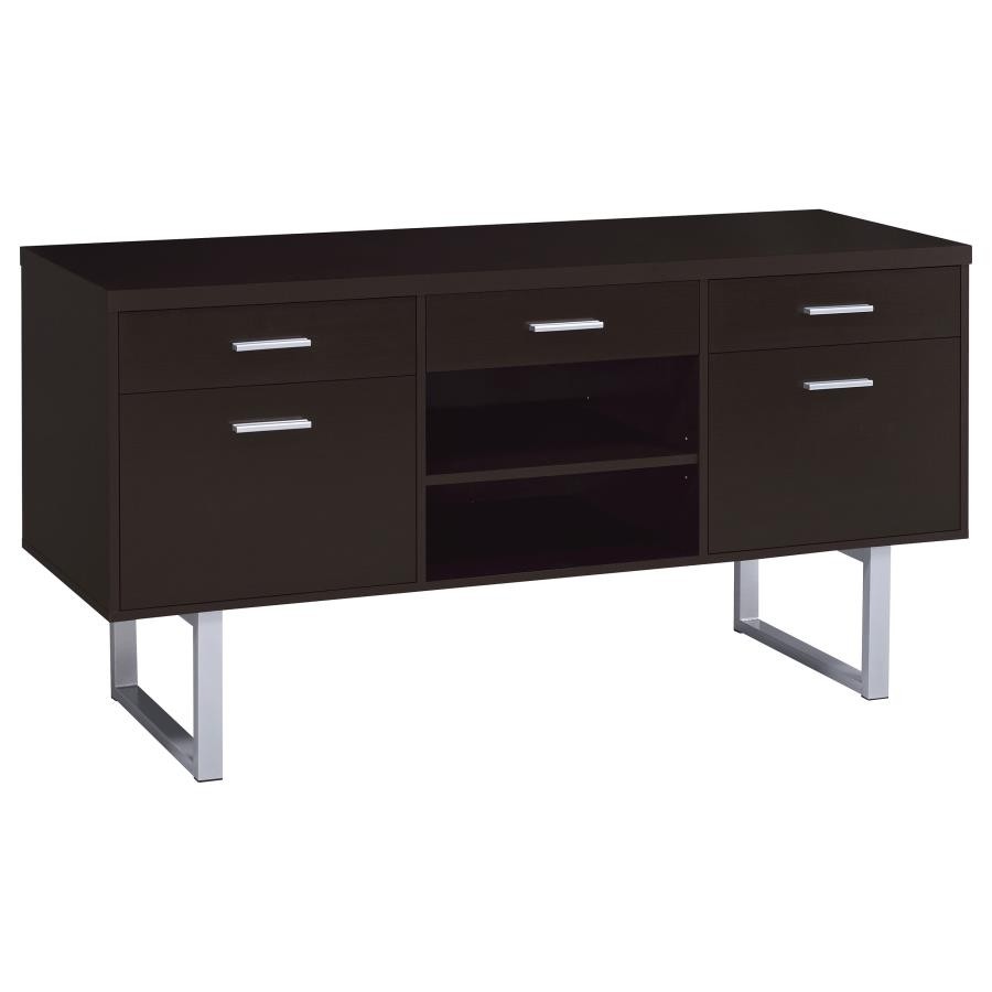 Lawtey 5-drawer Home Office Storage Credenza, Cappuccino
