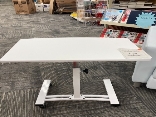 Used White Rolling Adjustable Utility Table