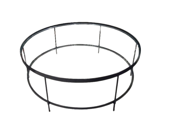 Preowned Round Glass Top Coffee Table with Lower Shelf