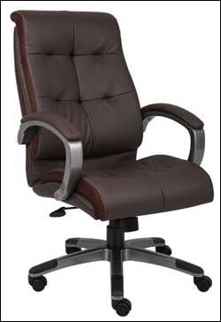 Boss B8771P-BN High Back Executive Swivel in Brown