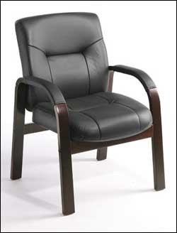 Boss Executive Guest Chair with Wood Trim B8909