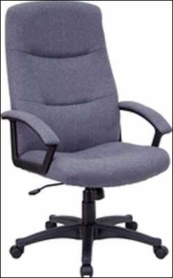 Gray Fabric Upholstered High Back Executive Swivel Office Chair 