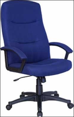 Navy Fabric Upholstered High Back Executive Swivel Office Chair 
