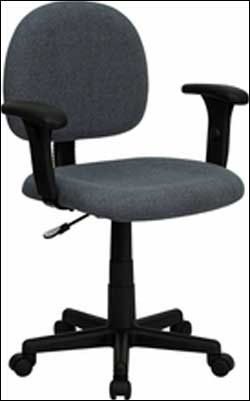 Gray Fabric Mid Back Ergonomic Task Chair with Adjustable Arms 