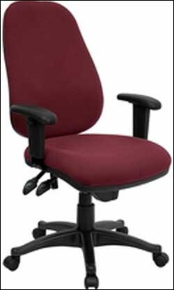 Burgundy Fabric Ergonomic Computer Chair with Height Adjustable Arms 