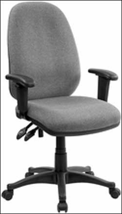 Gray Fabric Ergonomic Computer Chair with Height Adjustable Arms 