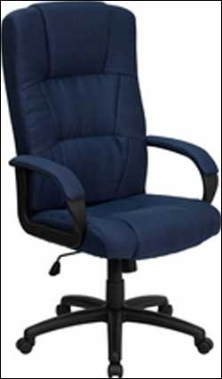 High Back Executive Navy Patterned Fabric Office Chair 