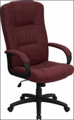 High Back Executive Burgundy Fabric Office Chair 