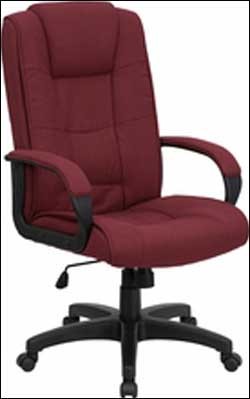 Burgundy Fabric High Back Office Chair 