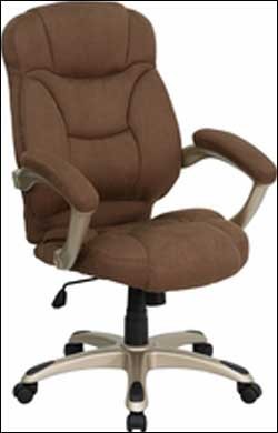 Brown Microfiber High Back Office Chair 