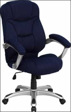 Navy Blue Microfiber High Back Office Chair 